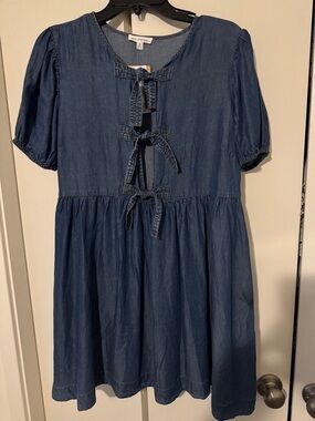 Blu Pepper Blue Tie-Front Mini Dress